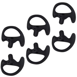 Soft Silicone Ear Mold Mould Kit Acoustic Coil Tube Earpiece Replacement for Walkie Talkie FBI Sytle Headsets(Small Medium Large S M L) (Black Medium)