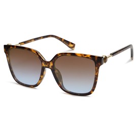 SOJOS Fashion Square Sunglasses for Women Trendy UV Protection Lens Womens Sunnies Sunglasses SJ2196, Tortoise Frame/Top Grey Bottom Blue Lens