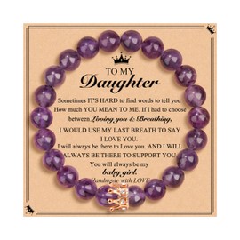 JoycuFF Daughter Bracelets From Mom Birthday Gift For Daughter Teen To My Daughter Bracelet From Mom For Christmas Graduation Back To School Gift For Daughter Matching Mother Daughter Crystal Beads