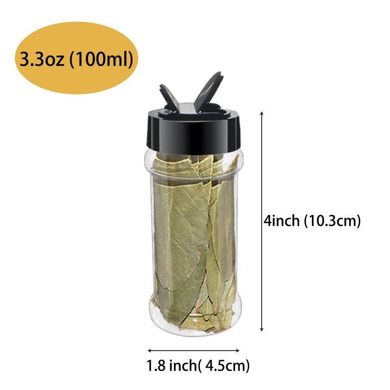 suituts 3 oz 24 Pack Clear Plastic Spice jars With