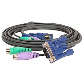 IOGEAR Bonded All-in-One PS/2, VGA KVM Cable with Micro Lite Technology, 6 Feet, G2L5002P
