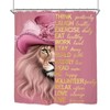 Miyotaa Pink Lion Motivational Quotes Shower Curtain Set 60Wx71H Inches