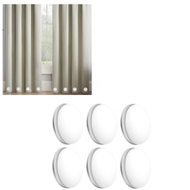 Yuannee Shower Curtain Weight, 6 Pieces White Magnetic Curtain Weights (4 cm) for Shower Curtain, Outdoor Curtains, Waterproof, Strong Magnets with as Table Cloth Weight, Curtain Holder