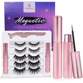 Arishine Magnetic Eyeliner and Lashes Kit, Magnetic Eyeliner for Magnetic Lashes Set, With Reusable Lashes [5 Pairs] | Arishine