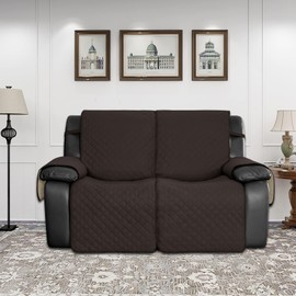 Easy-Going Waterproof Recliner Loveseat Sofa Cover with Pocket, 1-Piece Reversible Couch Cover for 2 Seat Recliner, Washable Protector Cover for Dogs (Recliner Loveseat, Chocolate/Beige)