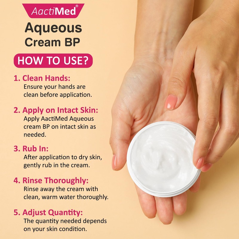 AactiMed Aqueous cream BP – 500gm | External Skin Cleansing