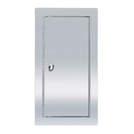 ADGO Inspection Door 15 x 30 cm, Service Hatch Stainless Steel with Latch, Inspection Flaps Drywall, Service Hatch Metal Silver, for Covering the Housing, Holes in the Wall, Pack of 1