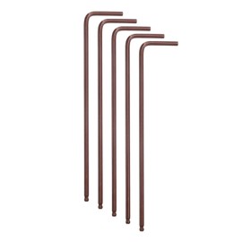 HARFINGTON 5pcs Ball End Hex Key Wrench 5/64" SAE S2 Steel Long Arm L-Shape Hexagon Wrenches Repairing Tool for Home Bike Motorcycle Repair, Red Brown