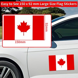 FEBSNOW 15 Pack Canada Flag Vinyl Stickers, 150 x 92 mm Canada Patriotic Stickers Proud Canadian Maple Flags Stickers Self Adhesive Car Truck Decals for Bumper Laptop Motorcycle Window Canada Day