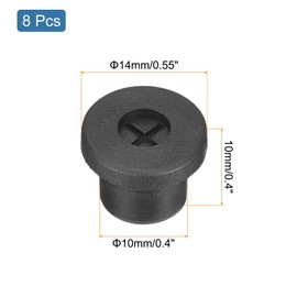 QUARKZMAN Pack of 8 Cable Grommets, 3/8 Inch (10 mm) Desk Feed-Through Flexible Rubber Plugs, Wire Hole Cover for Office, Computer Desk, Cable Organiser, Black