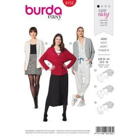 Burda 6153 Misses Jacket Sizes 6-16 Level 1 Super Easy Sewing Pattern