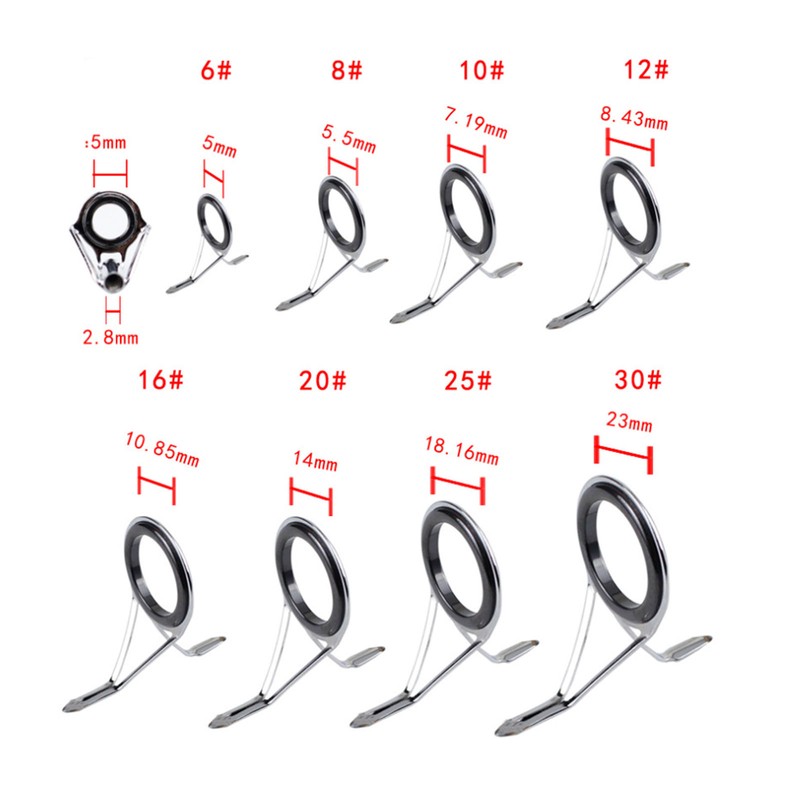 75Pcs Fishing Rod Tip Repair Kit Fishing Rod Guides Stainless