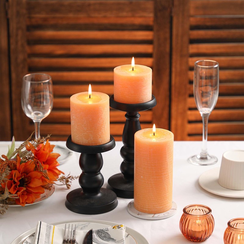 3x4 Inch Fall Yellow Pillar Candles Set of 3 -