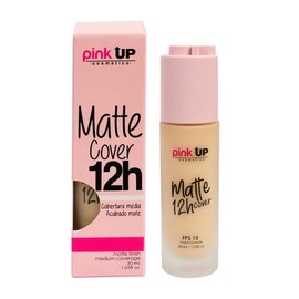 PINK UP, Matte cover, Maquillaje Líquido, De Larga Duración, Acabado mate, Controla exceso de brillo, Modelo PKMHR300