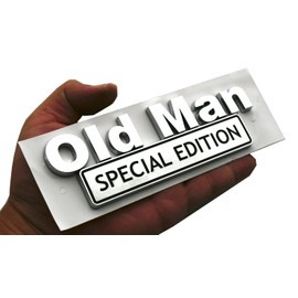 1pack Big Old Man Special Edition Emblems 3D Badge Decal Car Truck Replacement Compatible with Universal Vehicle, Truck, SUV, Decal Sticker Strong Adhesive 5.9 inch Long (Chrome)