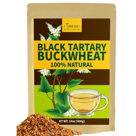 TeeLux Tartary Buckwheat Tea, Roasted Buckwheat Loose Leaf Tea, High Mountain Buckwheat Groats, Caffeine Free, Natural, 14oz/400g