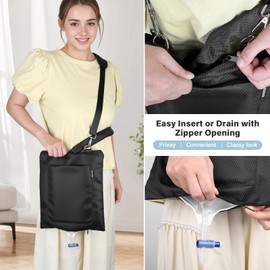 Hoomtree Catheter Bag Holder, Urine Drainage Bag Holder with Drain Tube Cover, for Urostomy Foley Catheter Users, Water-Resistant & Machine washable, Privacy & Secure, fit for Wheelchair, Walker & Bed