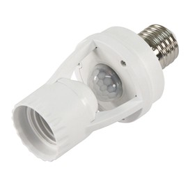 McShine - Infrared Motion Sensor E27 Bulb Socket | LX-451B | Detection Angle 360° Motion Sensor, 230 V 60 W, 6 m Range, Switching Time Adjustable 10 sec. -5 Min, Twilight Sensor