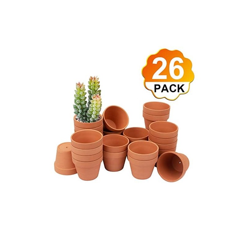 BLQH [26 Pack] 4" Terracotta Planter Pots with Drainage Hole