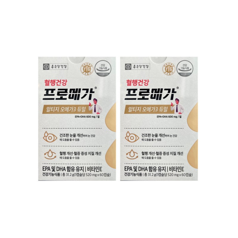 Jongkundang Health 종근당건강 프로메가 알티지 오메가3 듀얼 520mg x 60캡슐