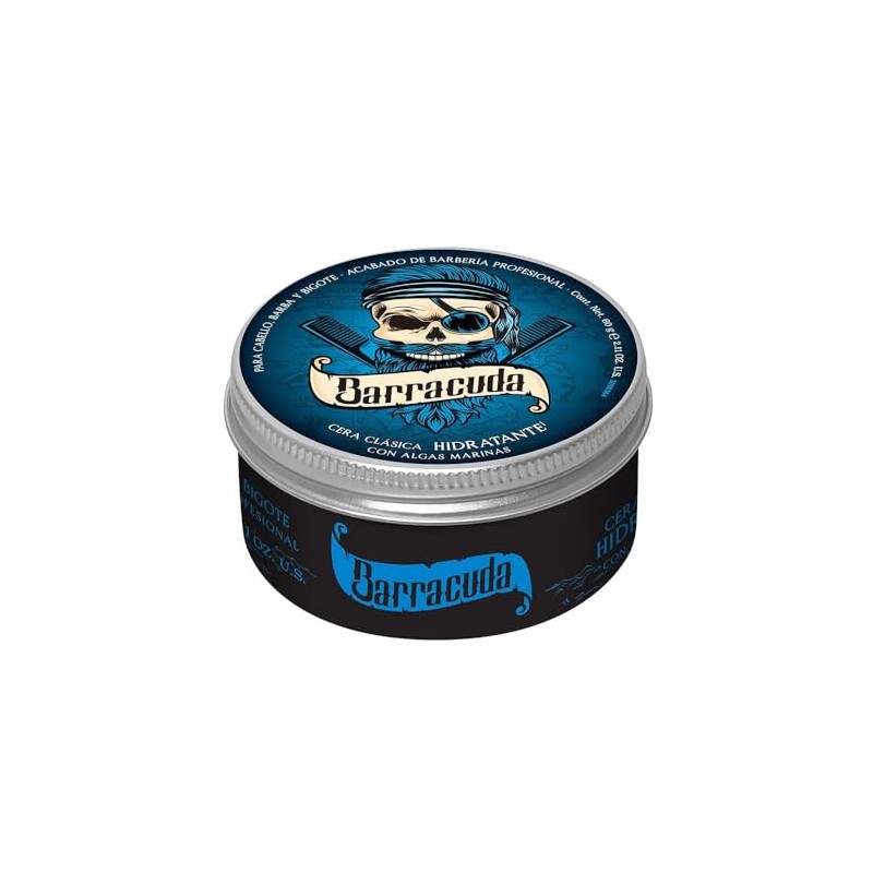 Barracuda Cera para el Cabello Hidratante 60g, Acabado Profesional, Algas
