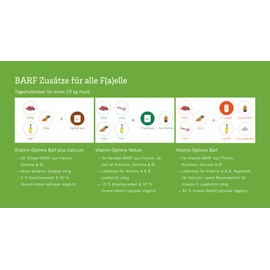 Futtermedicus Vitamin Optimix Nature | 400 g | Ergänzungsfuttermittel für ausgewachsene Hunde | liefert wichtige Mineralstoffe und Vitamine | zum BARFen und Kochen geeignet