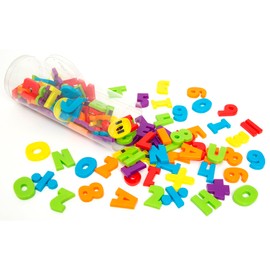 Boley: Magnetic Capital Letters & Numbers - 120pc Playset - Assorted Bright & Bold Magnet Colors, Travel Tube, ABC & Math Educational Toy, Kids Age 3+