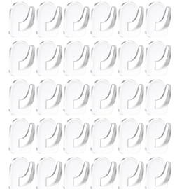 Wvapzwr 30Pcs Clear Adhesive Wall Hooks for Hanging, Acrylic Sticky Hangers, Heavy Duty Removable Hooks, Self Sticking Hooks for Bathroom, Kitchen, Bedroom, Office