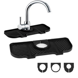TAIANJI Wasserhahn Matte, Silikon Abtropfmatte für Küche Universal Wasserhahn Spritzschutz Wasserhahnmatte Küchenspüle mit 3 Replacement Sizes Abtropfmatte für Wasserauffang Rbeitsplatte Schützen