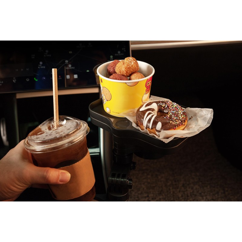 Chameleon360 Insulated Car Cup Holder with Food Table Tray