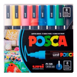 Marcadores Acrílicos POSCA 5M | Punta Media | Set Multicolor | Alta Precisión y Cobertura | Para Todas las Superficies
