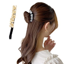 88flix Chignon Maker Deft Bang Hair Bun Hair Maker Ribbon Deft Band Hair Access Deft Band (Flower)