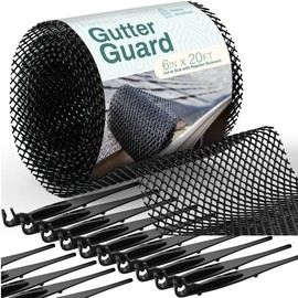 Home Intuition Heavy Duty Gutter Guards Mesh Leaf Guards for Gutters Leaf Filter 6" Wide 20' Long