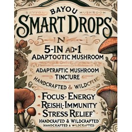 Smart Drops | Adaptogenic Mushrooms | 2 Fl Oz | Free Shipping Reishi Lion's Mane