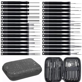 Terminal Removal Tool Kit 30 Pcs Depinning Tool Electrical Connector Pin Removal Tool Kit Pin Extractor Tool Set Wire Terminal Release Tool for Automotive Car Household Devices for Most Terminals