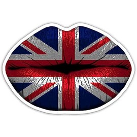 Flag Lips Sticker Decal for Wall, Laptop, Truck, car Bumper Sticker 5 inches (Lips British Flag)