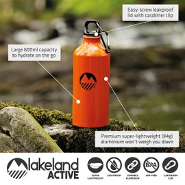 Lakeland Active Thirlmere Lightweight Reusable Aluminium Water Bottle (600ml)