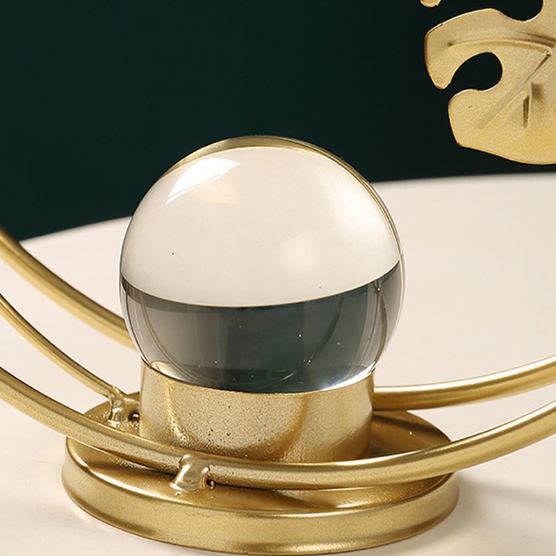 Crystal Ball Holder Decor Iron Bird Leaf Decoration Tabletop Decor