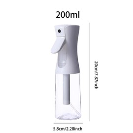 Continuous Spray Bottle for Hair - Empty Ultra Fine Water Mist Sprayer for Hairstyling, Salons, Cleaning, Plants, Misting & Skin Care(6.8OZ-2PACK, Clear)