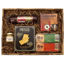 Gift Basket Village Gourmet Charcuterie Party Pack - Cheddar Cheese, Summer Sausage, Crackers & More - Birthday Gifts for Men, Perfect for Charcuterie Boards, Ideal for Meat & Cheese Lovers