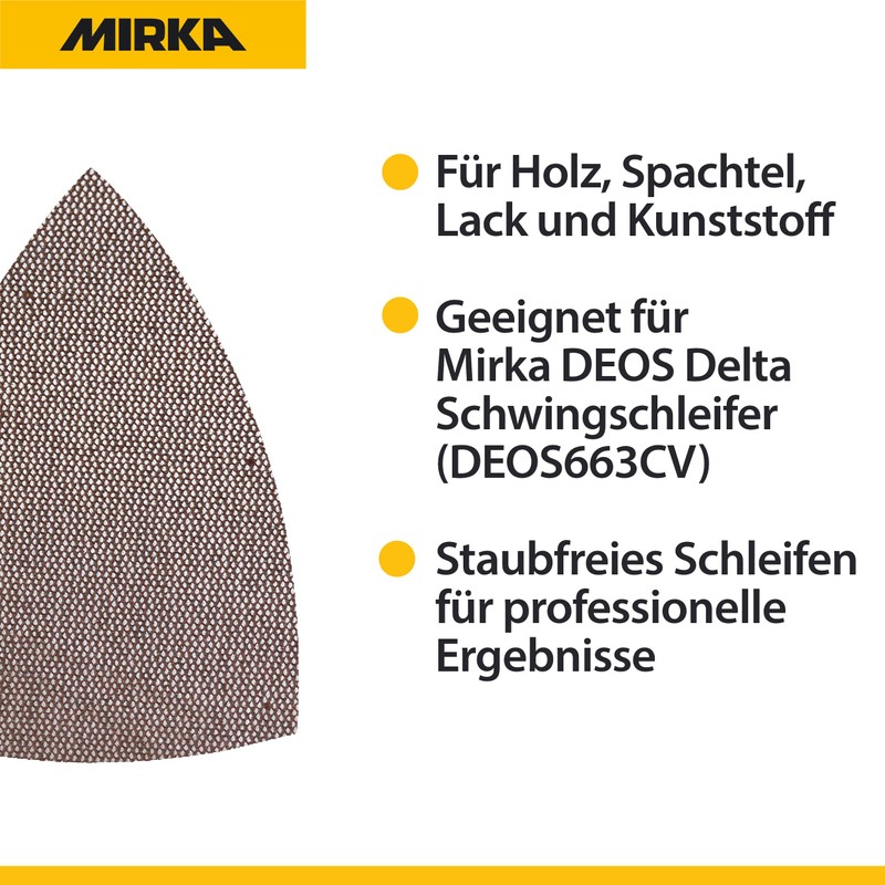 Mirka Abranet AE219F1015 Mesh Delta Sanding Discs for Triangular Sanders