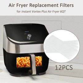 12Pcs Air Fryer Replacement Filters for Instant Vortex Plus 6QT Air Fryer with Odor Erase Technology