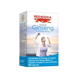 Red Kooga Korean Ginseng and Ginkgo Biloba - Pack of 32 Tablets