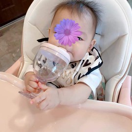 Crumye No Spill Wine Sippy Cup, Fancy Wine Glass Sippy Cup Spill Proof for Baby, Toddler, and Child, Goblet Style Great for Your Prince & Princess Holidays Birthday Party Celebration, 5 Ounce (White)