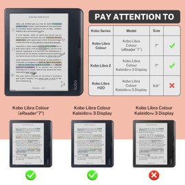 Case Compatible with Kobo Libra Colour(2024) and Kobo Libra 2(2021) e-Reader, Includes a Screen Protector - Premium PU Leather Cover with Auto Sleep/Wake