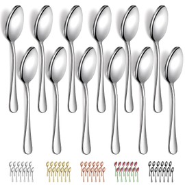 Evanda Dinner Spoons 12 Pieces, Stainless Steel 18.5cm Spoons, Dessert Spoons, Table Spoon, Soup Spoons, Easy to Clean, Dishwasher Safe