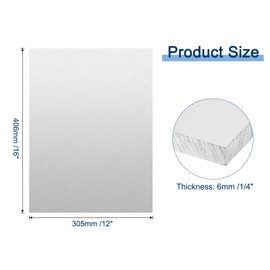 MECCANIXITY 6061 T651 Aluminum Sheet, 12 x 16 x 1/4 Inch Rectangle Heat-treatable Aluminum Sheet Flat Metal Plate Covered with Protective Film for Industrial, Crafting