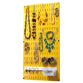 Wall Control Jewelry Organizer Wall Hanging Jewelry Holder Kit Wall Mounted Jewelry Organizer Kit in Yellow