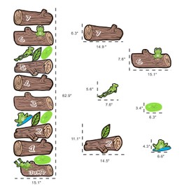 Classroom Decor Sensory Path Decals for Floor & Wall - Frog Hopping Game on Wooden Logs Hopscotch Floor Stickers for Boosting Gross Motor Skills