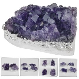 TEHAUX 2pcs Natural Amethyst Crystal Pendant Jewelry Unique Cluster Design for Women for Birthdays and Special Occasions Elegant Decorative Accessory